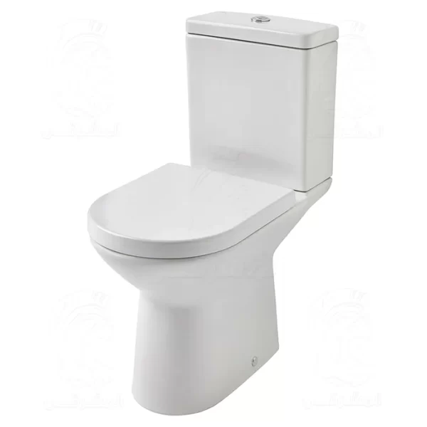 مرحاض - كومبنيشن أرضى أريس بالشطاف الداخلى والسيديلى ذاتى الغلق والخزان بالعدة وطقم التثبيت اللون أبيض من روكا