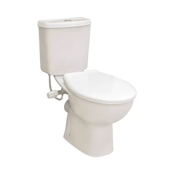 كومبنيشن - مرحاض أرضى ايفو بالشطاف الداخلى و السيديلى و الخزان بالعدة وطقم التثبيت اللون أبيض صرف S / P من ميكافيت