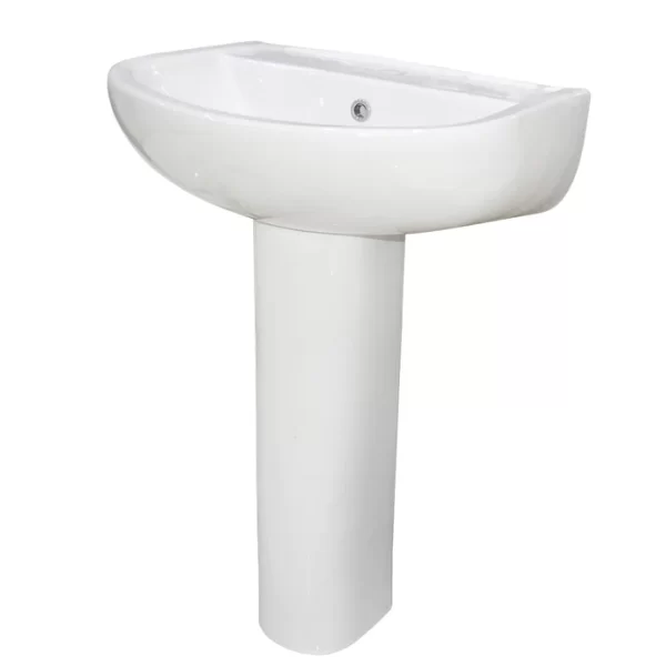 حوض نوسو 55 × 44 سم بالعامود الطويل وطقم التثبيت من ميكافيت