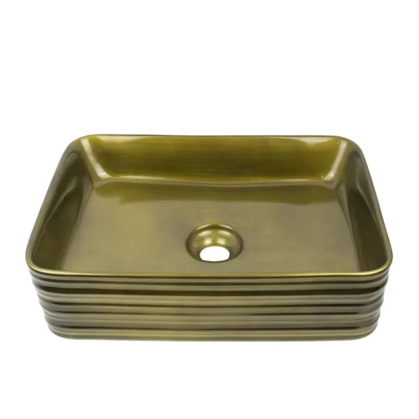 حوض ديكور بورسلين رخامى H445A-C28 مقاس 46 × 32 سم بإرتفاع 12 سم يثبت فوق سطح أفقى منتج مستورد صينى