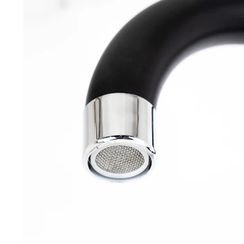 خلاط حوض - مطبخ شجرة MS 202 بمقبض جانبى و بقنطرة عالية بإرتفاع 30 سم اللون أسود × كروم من مورافيا