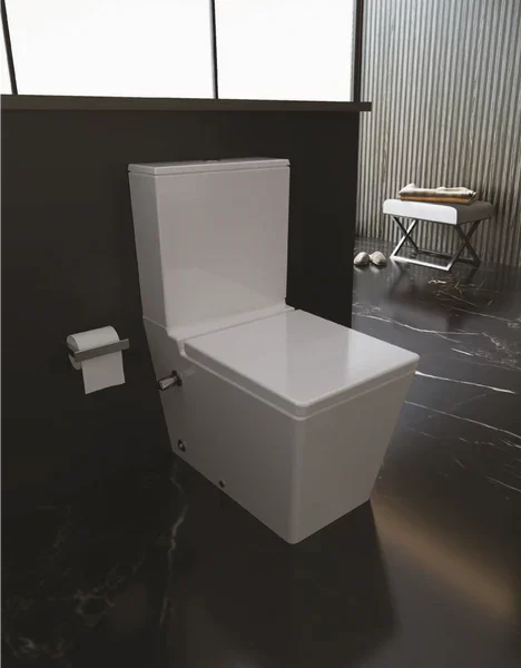 مرحاض ملاصق للحائط كيبلر 25604975 بالشطاف الداخلى هيدروجيت و السيديلى والخزان بالعدة وطقم التثبيت مقاس 65 × 40 سم من ساني بيور