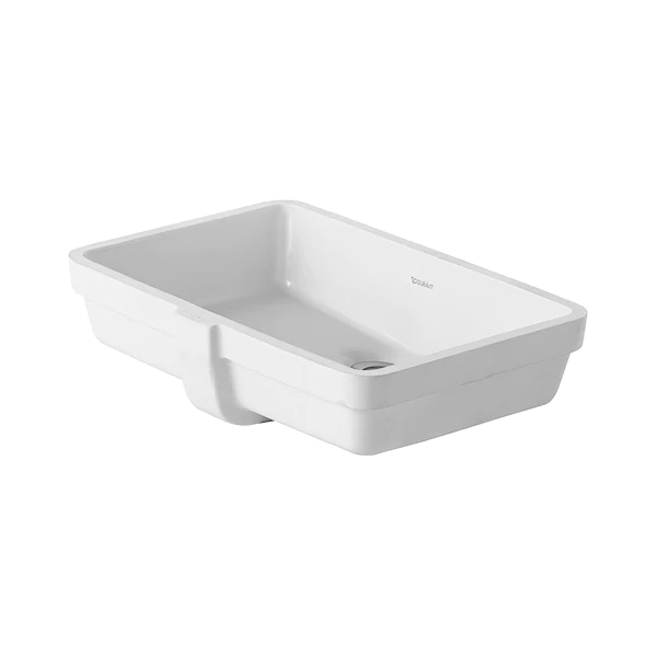 حوض تحت سطح أفقى فيرو 033048 مقاس 48.5 × 31.5 سم بالفايظ و بدون فتحة للخلاط و مجموعة التثبيت اللون أبيض من ديورافيت