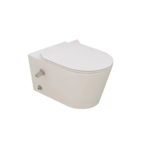 مرحاض معلق تايتن 25424975 بالشطاف الداخلى و السيديلى بلاستيك شامل مجموعة التثبيت المقاس 40 × 54 سم من ساني بيور